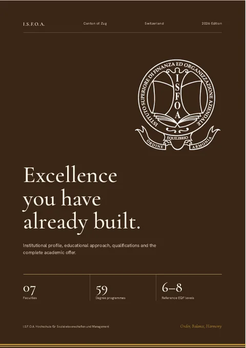Copertina della brochure in inglese